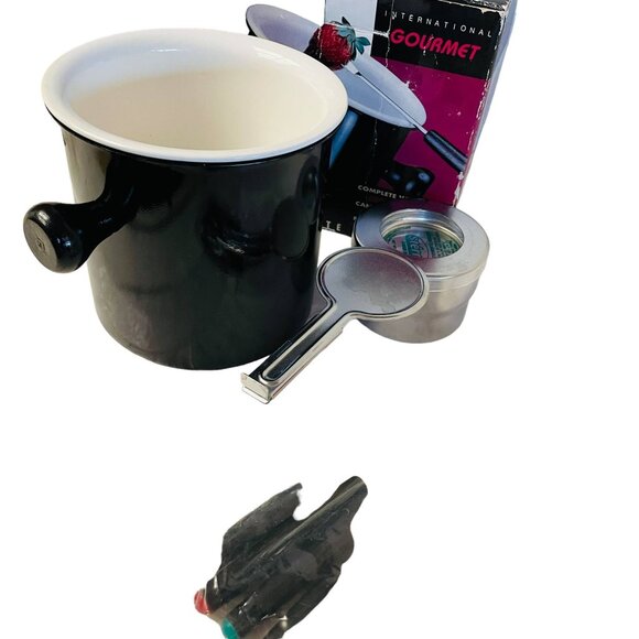 Gourmet Chocolate Fondue Set With Candle Four Forks - Picture 11 of 14